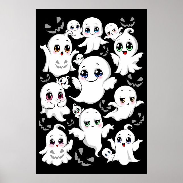 Baby Ghosts Spooky Cute Halloween Mood Poster (Front)