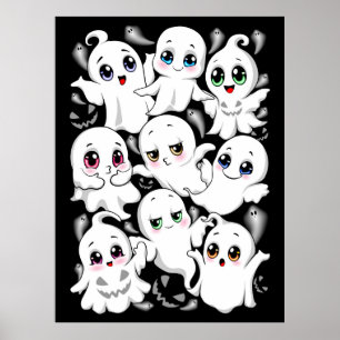 Baby Ghosts Spooky Cute Halloween Mood Poster