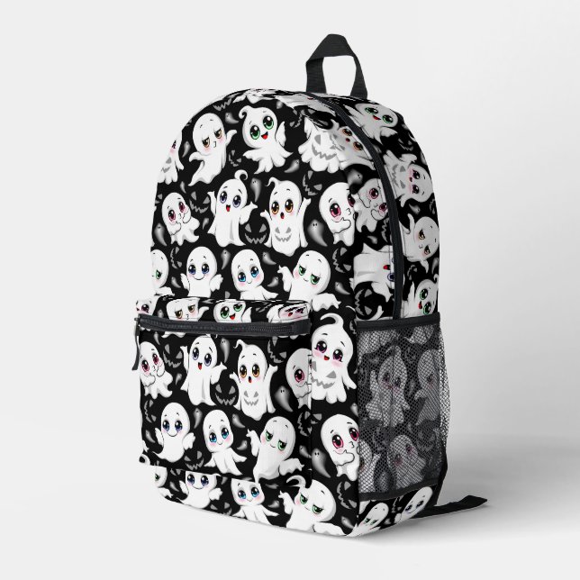 Baby Ghosts Spooky Cute Halloween Mood Printed Backpack (Back Corner Right)