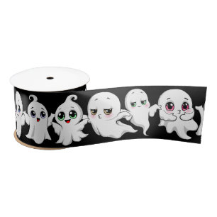 Baby Ghosts Spooky Cute Halloween Mood Satin Ribbon