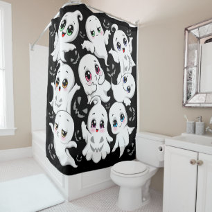 Baby Ghosts Spooky Cute Halloween Mood Shower Curtain