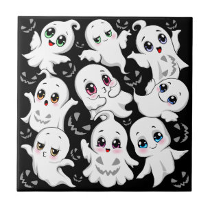 Baby Ghosts Spooky Cute Halloween Mood Tile