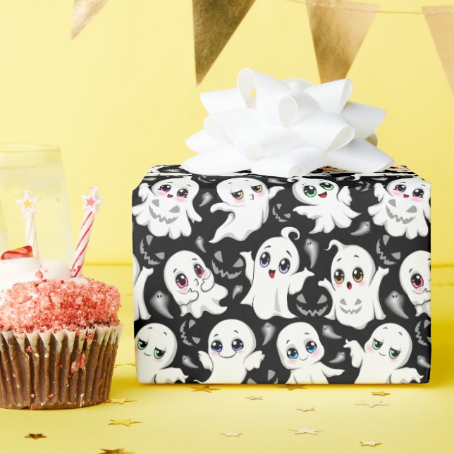 Baby Ghosts Spooky Cute Halloween Mood Wrapping Paper (Birthday Party)