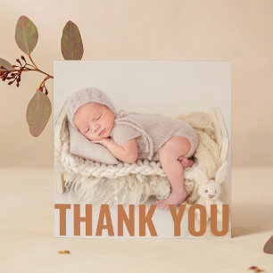 Baby Gift Modern Thank You Newborn Baby Shower Card