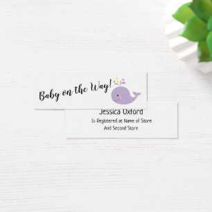 Baby Gift Registry w/ Purple Whale Handout Cards
