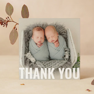 Baby Gift Twins Thank You Newborn Baby Shower Card