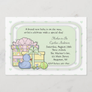 Baby Gifts Green Invitation