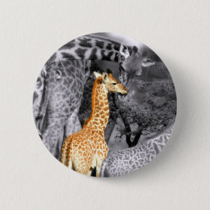 Baby Giraffe 6 Cm Round Badge