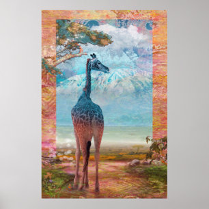 Baby Giraffe AFRICAN HERITAGE Poster