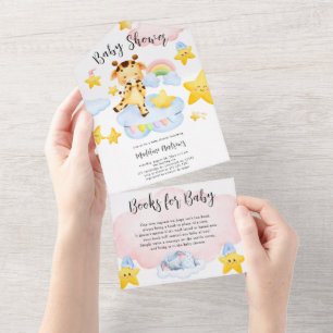 Baby Giraffe Baby Shower All in One Invite