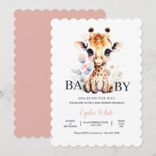 Baby Giraffe Baby Shower Girl Pink Baby Shower Invitation
