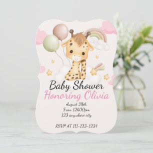 BABY GIRAFFE BABY SHOWER INVITATION