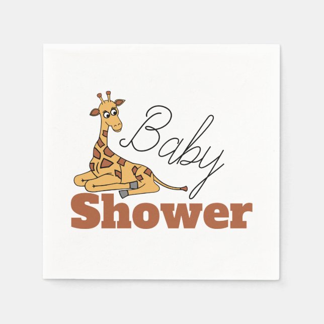 Baby Giraffe, Baby Shower Napkin (Front)
