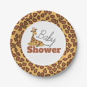 Baby Giraffe, Baby Shower Paper Plate