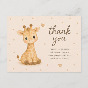 Baby Giraffe Baby Shower Thank You Postcard