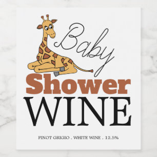 Baby Giraffe, Baby Shower Wine Label
