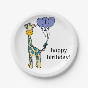 Baby Giraffe - Birthday Plates - Customisation