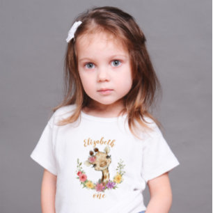 Baby Giraffe Birthday T-Shirt