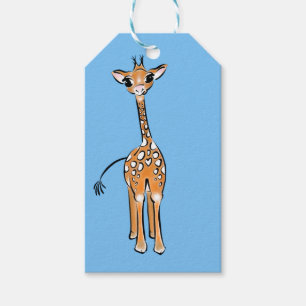 Baby Giraffe - blue Gift Tags