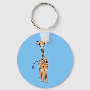 Baby Giraffe - blue Key Ring
