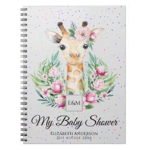Baby Giraffe Boho Flowers Mother to Be Planner Notebook