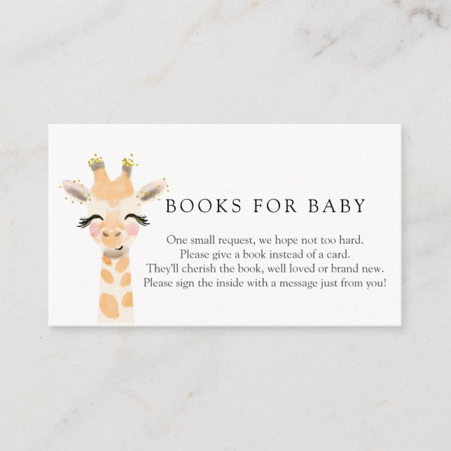 Baby Giraffe Books for Baby Enclosure Card (Front)
