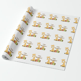 Baby Giraffe Boy Blocks Italian Nursery Newborn Wrapping Paper