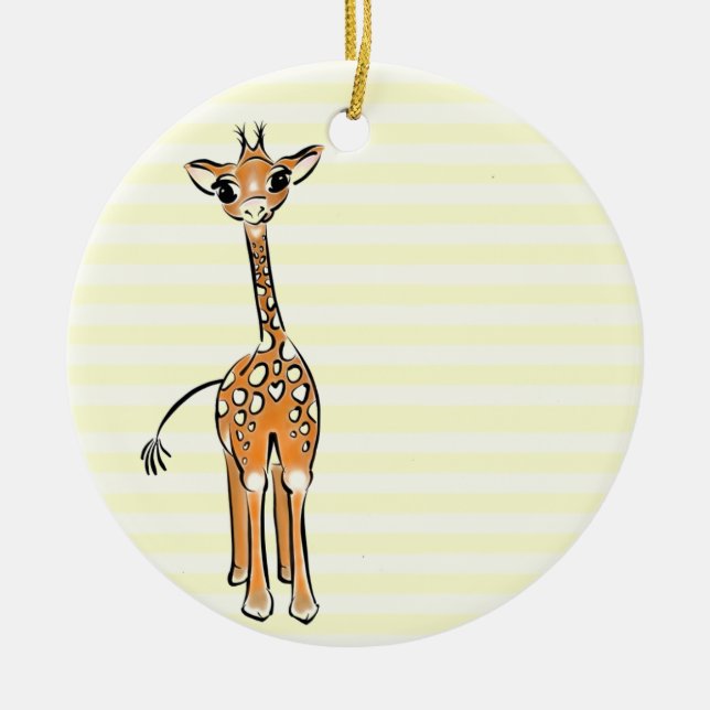 Baby Giraffe Ceramic Tree Decoration (Front)