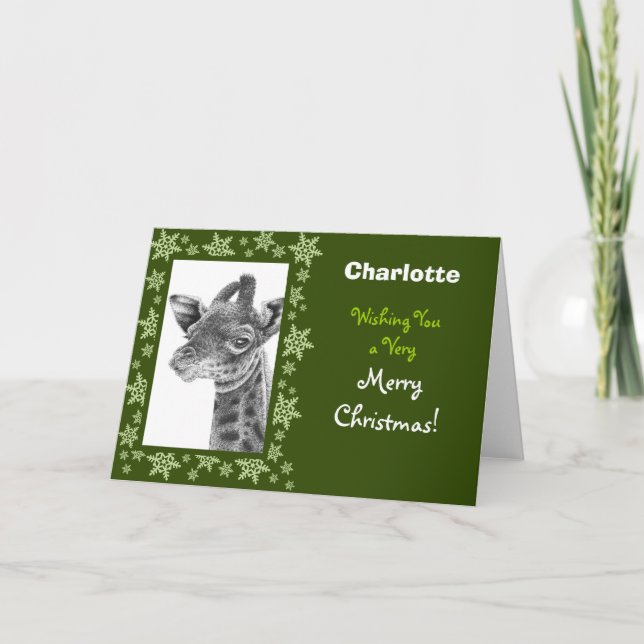 Baby Giraffe Christmas Card (Front)