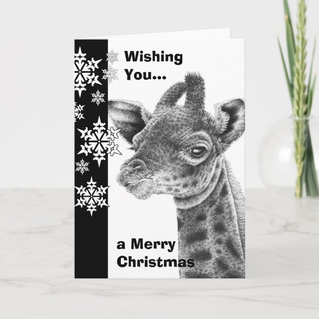Baby Giraffe Christmas Card (Front)