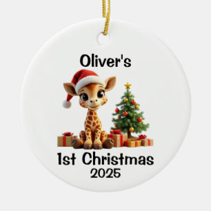 Baby Giraffe Christmas Ceramic Tree Decoration