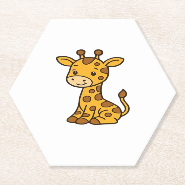 baby giraffe Classic T-Shirt Paper Coaster (Front)