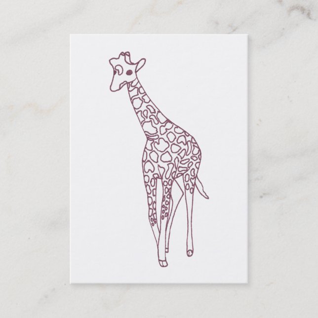 Baby Giraffe Colouring Business Cards (Front)