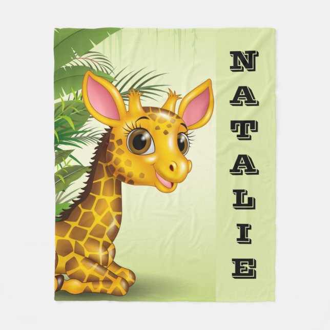 Baby Giraffe  Fleece Blanket (Front)
