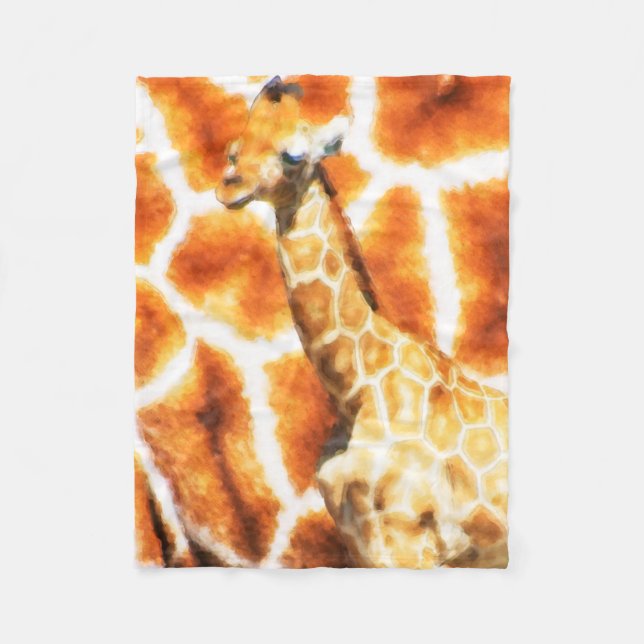 Baby Giraffe Fleece Blanket (Front)