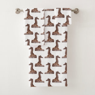 Baby Giraffe Frenzy Bathroom Towel Set