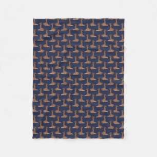 Baby Giraffe Frenzy Fleece Blanket (Navy)
