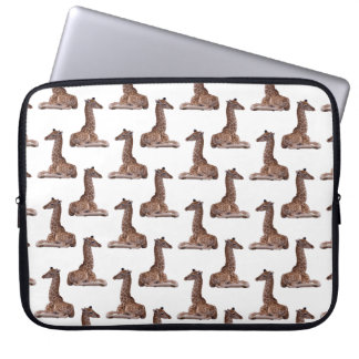 Baby Giraffe Frenzy Laptop Sleeve (White)
