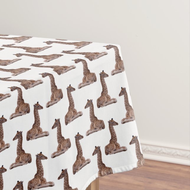 Baby Giraffe Frenzy Tablecloth (choose colour) (In Situ)