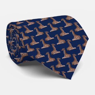Baby Giraffe Frenzy Tie (Navy)