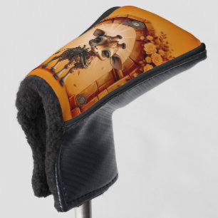 Baby giraffe in steampunk-cartoon golf head cover