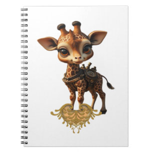 Baby giraffe in steampunk-cartoon style Classic T- Notebook