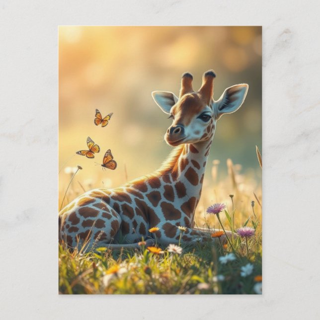Baby Giraffe in the sun Postcard (Front)