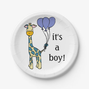 Baby Giraffe - It's a Boy - Baby Shower Plates