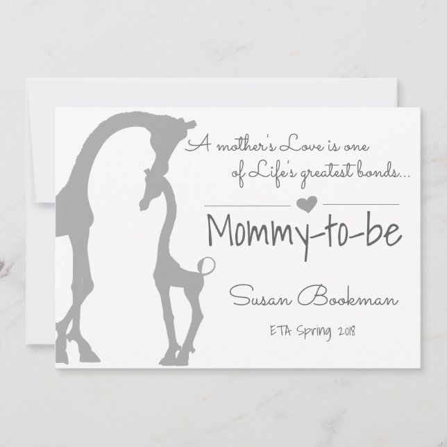 Baby Giraffe Mummy To Be Pregnancy Announcement (Front)