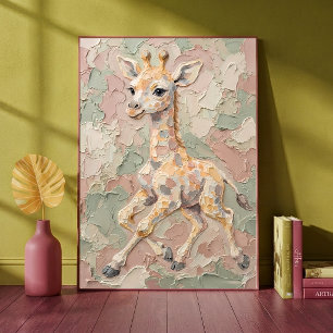 Baby Giraffe Pastel Nursery Art Print