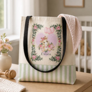 Baby Giraffe Personalised Yellow Tote Bag