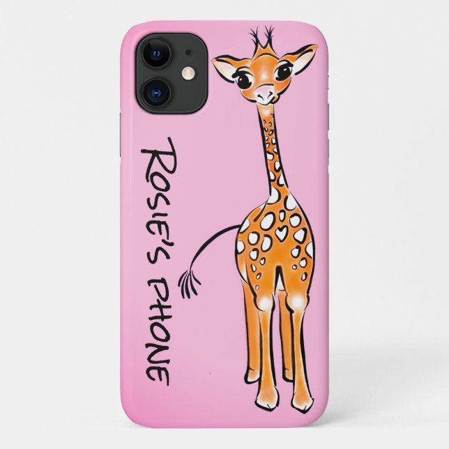 Baby Giraffe - pink background Case-Mate iPhone Case (Back)