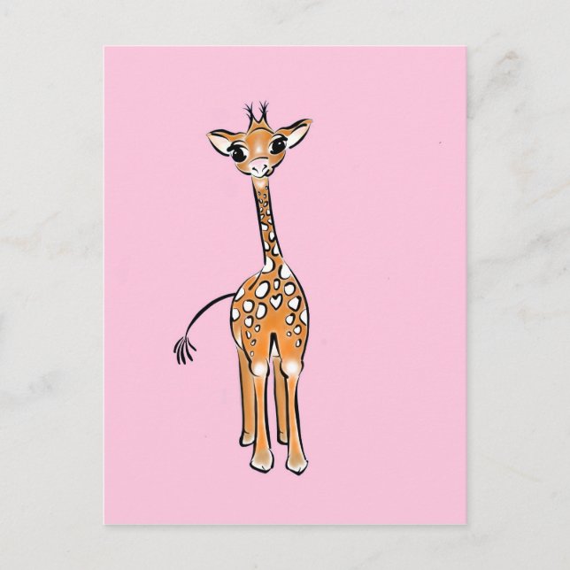 Baby Giraffe - pink Postcard (Front)