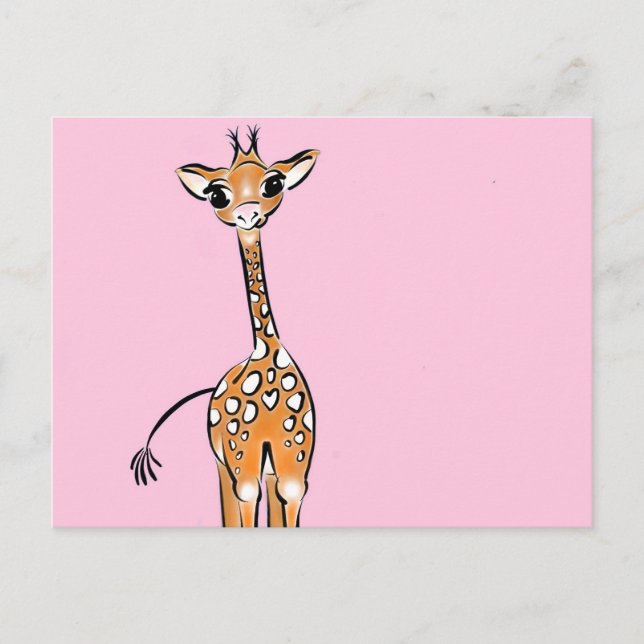 Baby Giraffe - pink Postcard (Front)